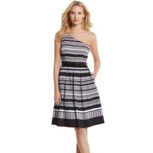 WHBM One Shoulder Fit & Flare Dress NWT